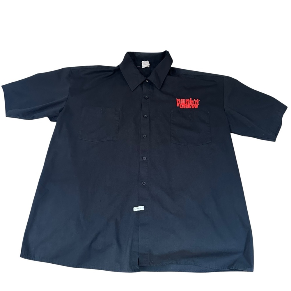 MTV Punk’d Crew Black Button Down Shirt with embroidered Logo